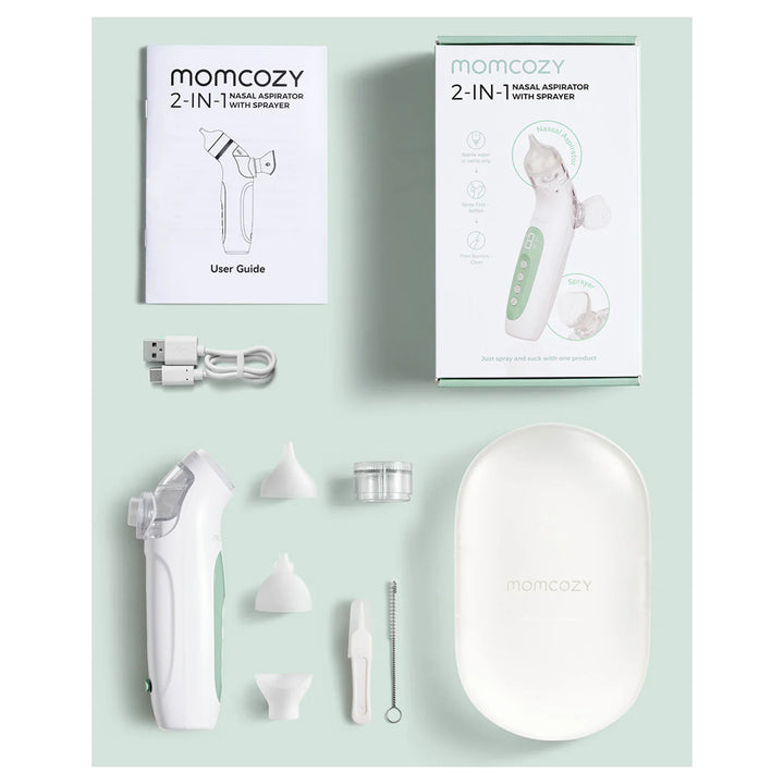 Momcozy BreezyClear 2-in-1 Spray & Suction Electric Nasal Aspirator