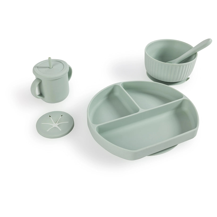 Eurekakids Silicone Tableware With Suction Cup BPA Free 7 Pcs