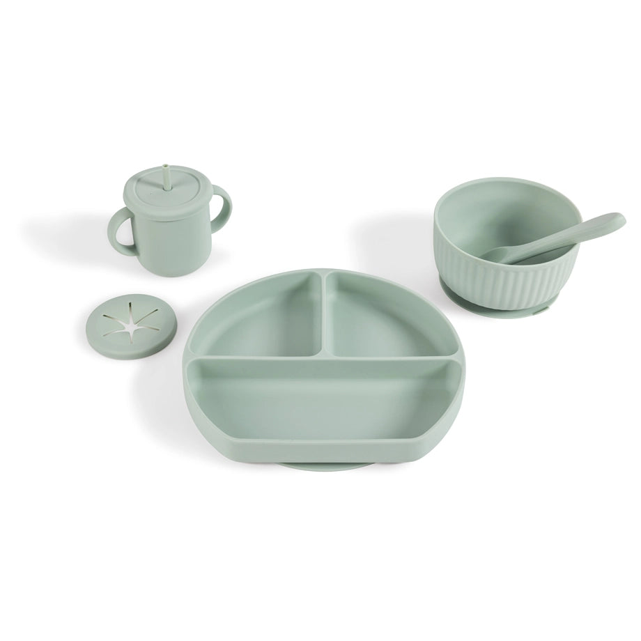 Eurekakids Silicone Tableware With Suction Cup BPA Free 7 Pcs