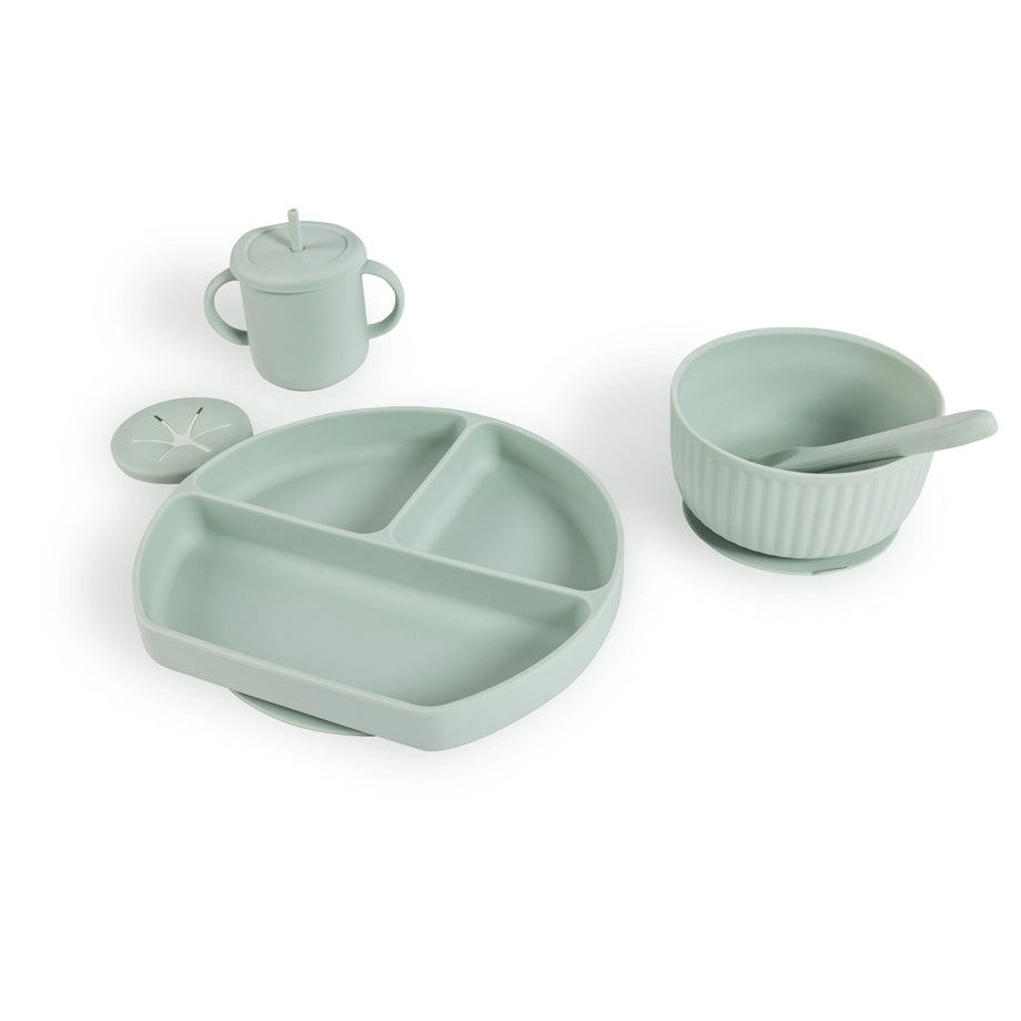 Eurekakids Silicone Tableware With Suction Cup BPA Free 7 Pcs