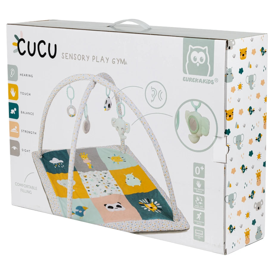 Eurekakids Cucu Baby Activity Sensory Play Gym With Hanging Toys