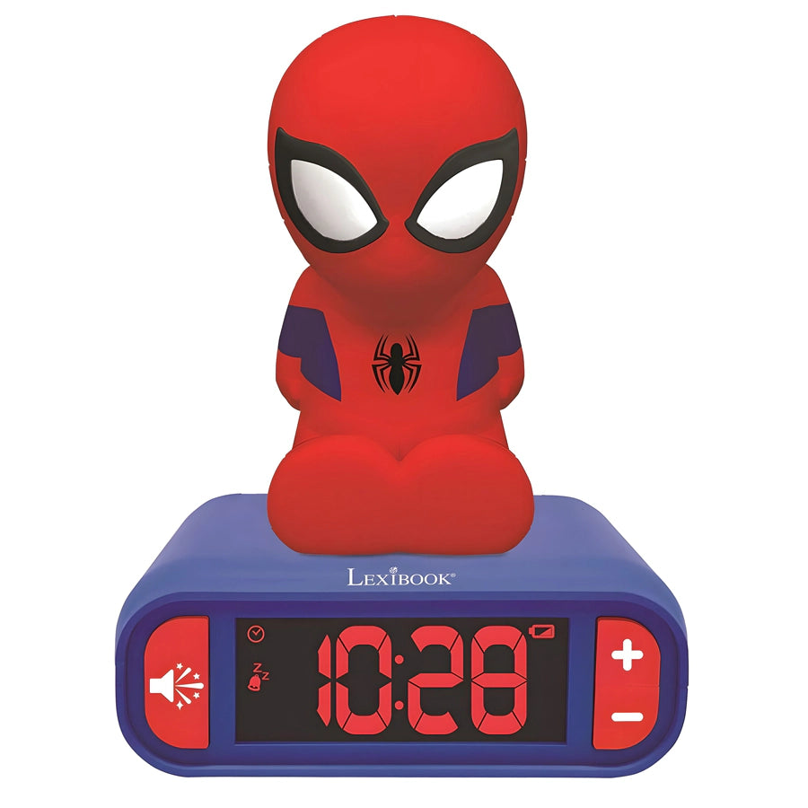 ساعة منبه Lexibook Spiderman مع إضاءة ليلية بتصميم ثلاثي الأبعاد ساعة منبه Lexibook Spiderman مع إضاءة ليلية بتصميم ثلاثي الأبعاد