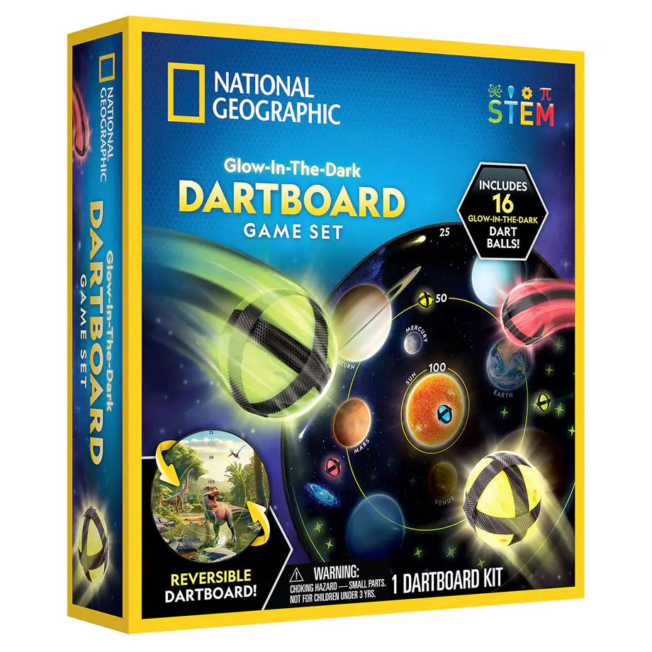 National Geographic Glow-In-The-Dark Dartboard Game Set
