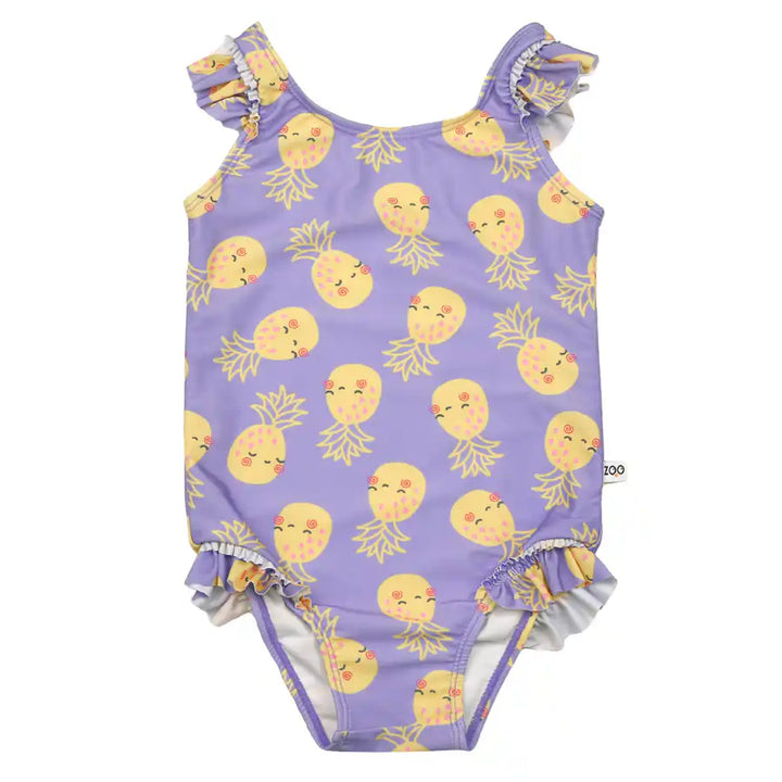 Zoocchini Ruffled Swimsuit Pineapple 