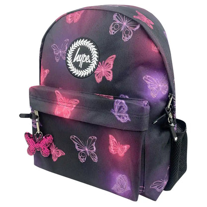 HYPE Kids Backpack for School & Everyday Use (Pink & Purple Glow Butterfly)