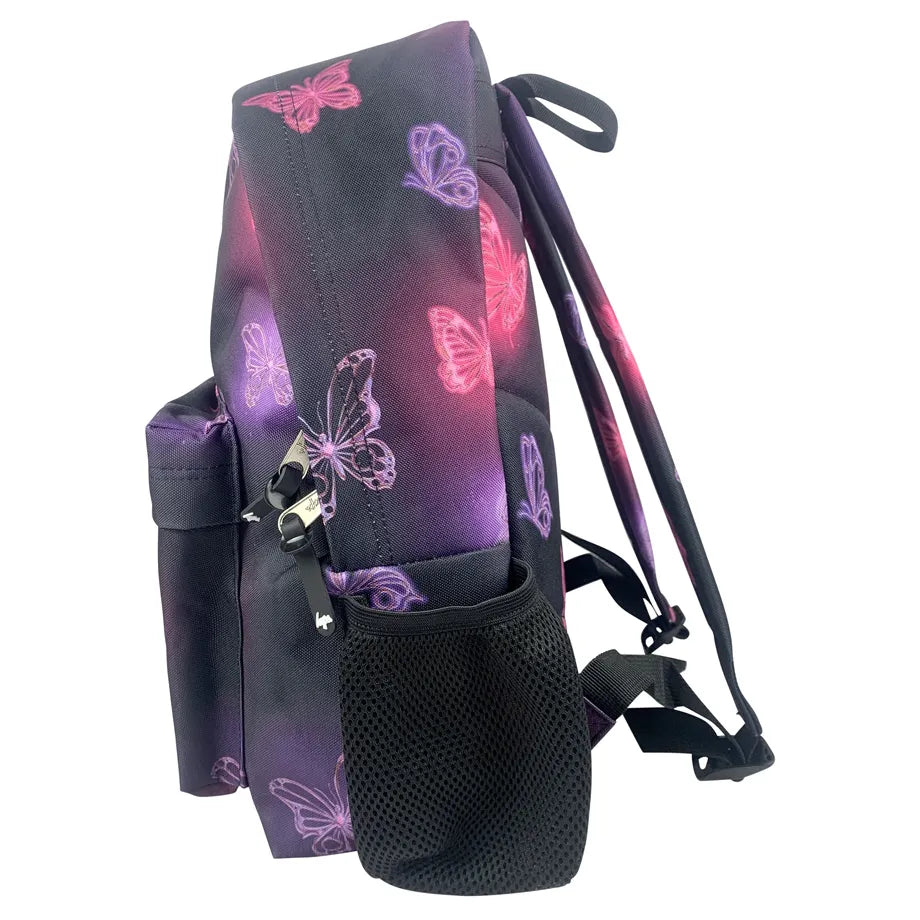 HYPE Kids Backpack for School & Everyday Use (Pink & Purple Glow Butterfly)