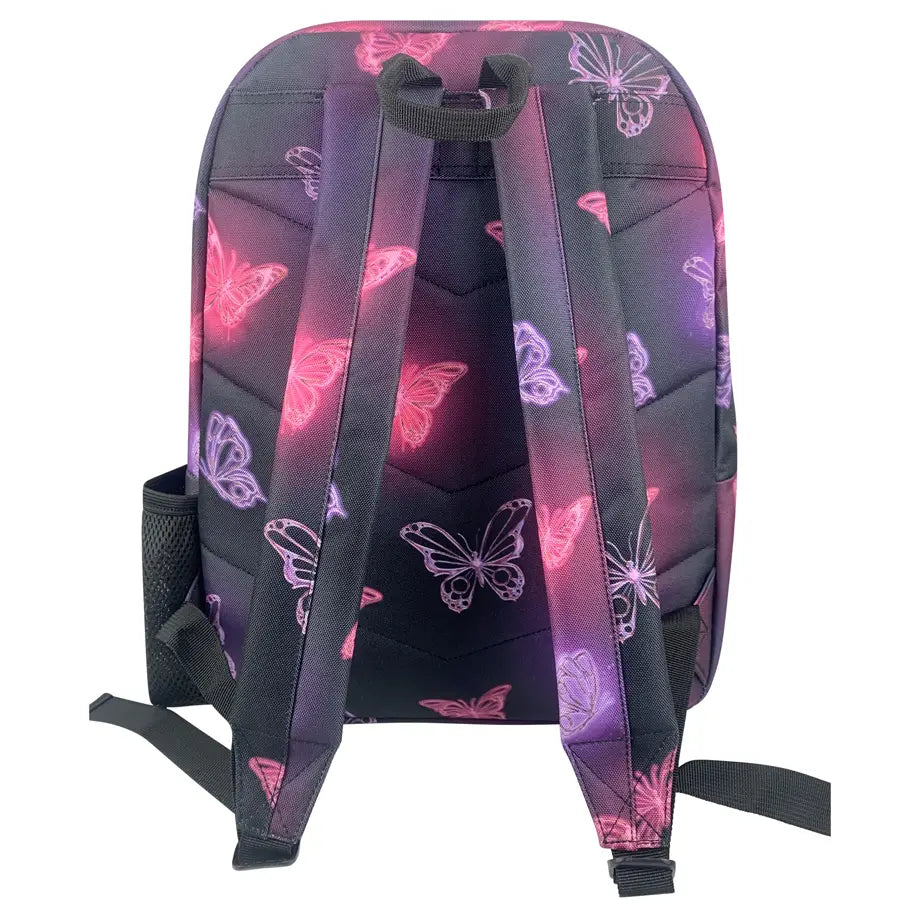 HYPE Kids Backpack for School & Everyday Use (Pink & Purple Glow Butterfly)