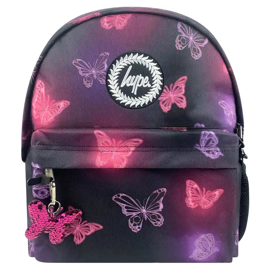 HYPE Kids Backpack for School & Everyday Use (Pink & Purple Glow Butterfly)