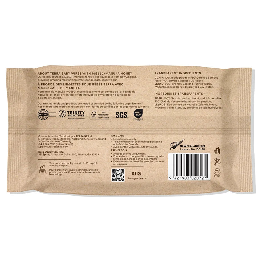 Terra Baby Wipes 70s (Manuka Honey)
