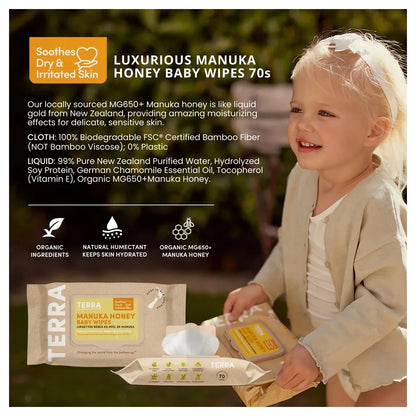 Terra Baby Wipes 70s (Manuka Honey)