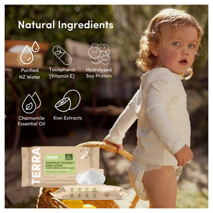 Terra Baby Wipes 70s (Kiwifruit)