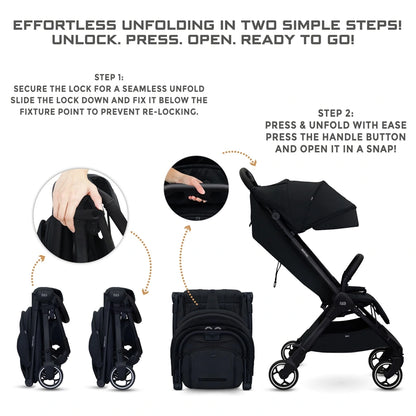 Neobreez DECA Ultra-Lightweight Cabin Size Travel Stroller (Black)