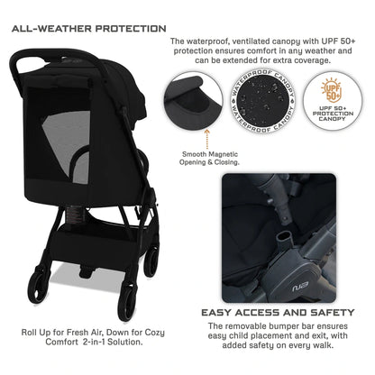 Neobreez DECA Ultra-Lightweight Cabin Size Travel Stroller (Black)