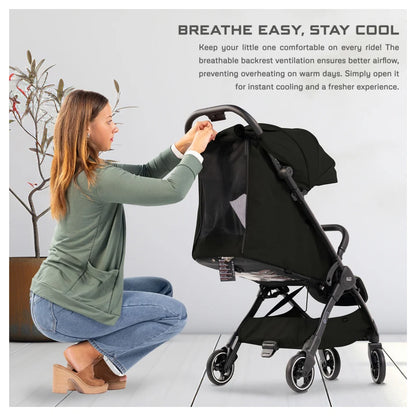 Neobreez DECA Ultra-Lightweight Cabin Size Travel Stroller (Black)