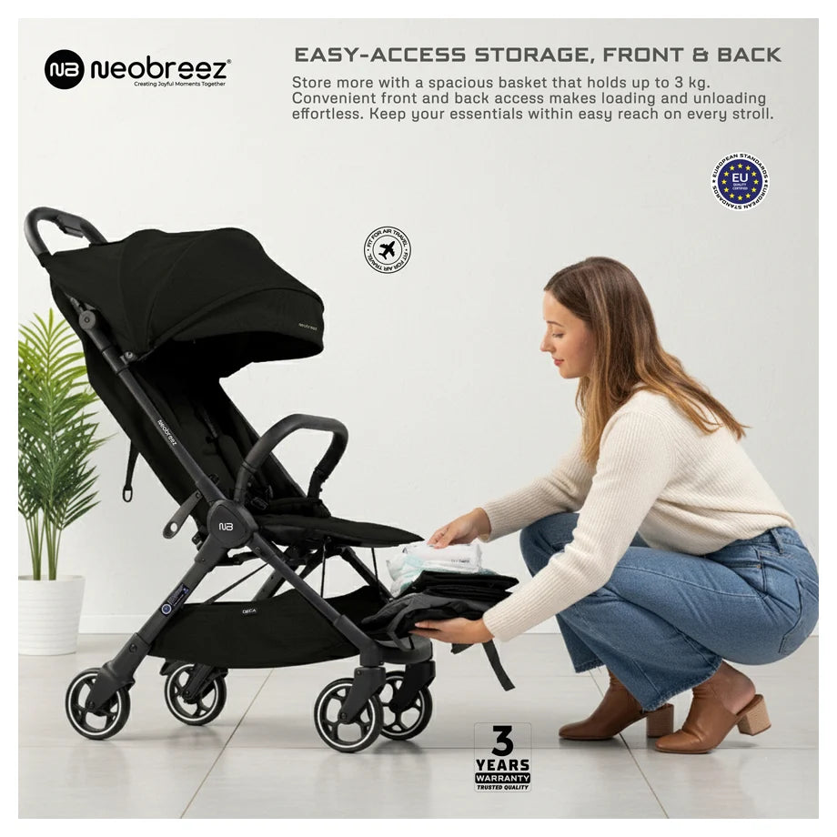 Neobreez DECA Ultra-Lightweight Cabin Size Travel Stroller (Black)