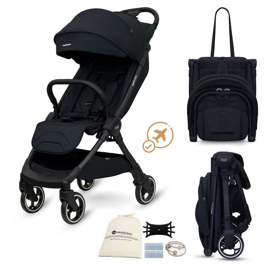 Neobreez DECA Ultra-Lightweight Cabin Size Travel Stroller (Black)