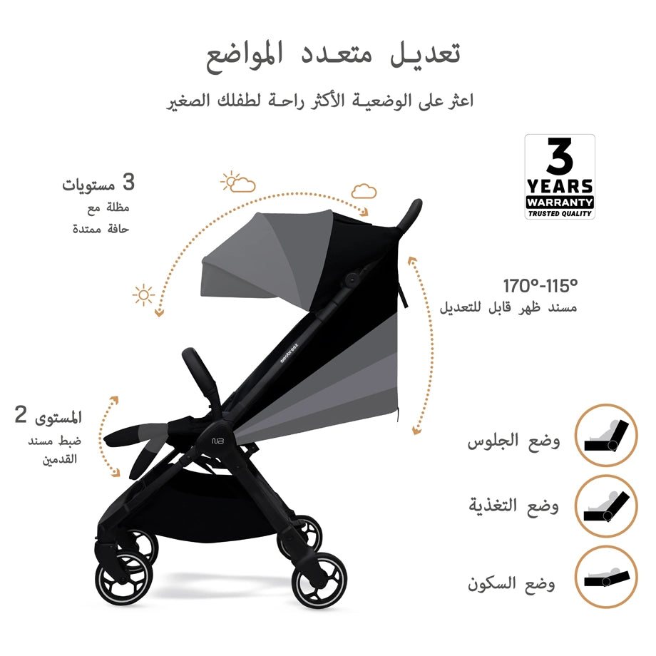 Neobreez DECA Ultra-Lightweight Cabin Size Travel Stroller (Black)