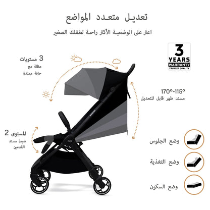 Neobreez DECA Ultra-Lightweight Cabin Size Travel Stroller (Black)