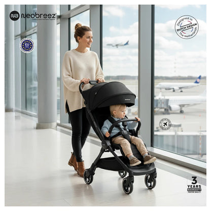 Neobreez DECA Ultra-Lightweight Cabin Size Travel Stroller (Black)