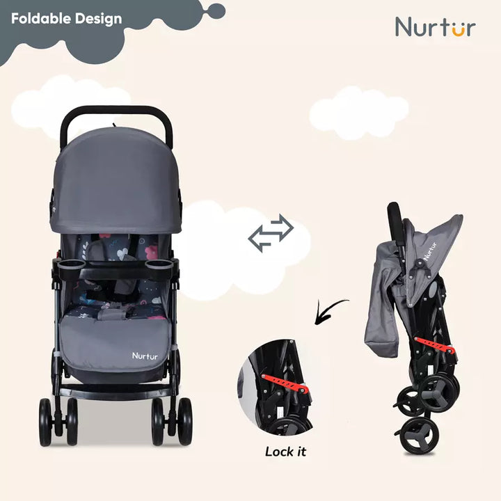 Nurtur Ryder Lightweight Baby Stroller (Grey)