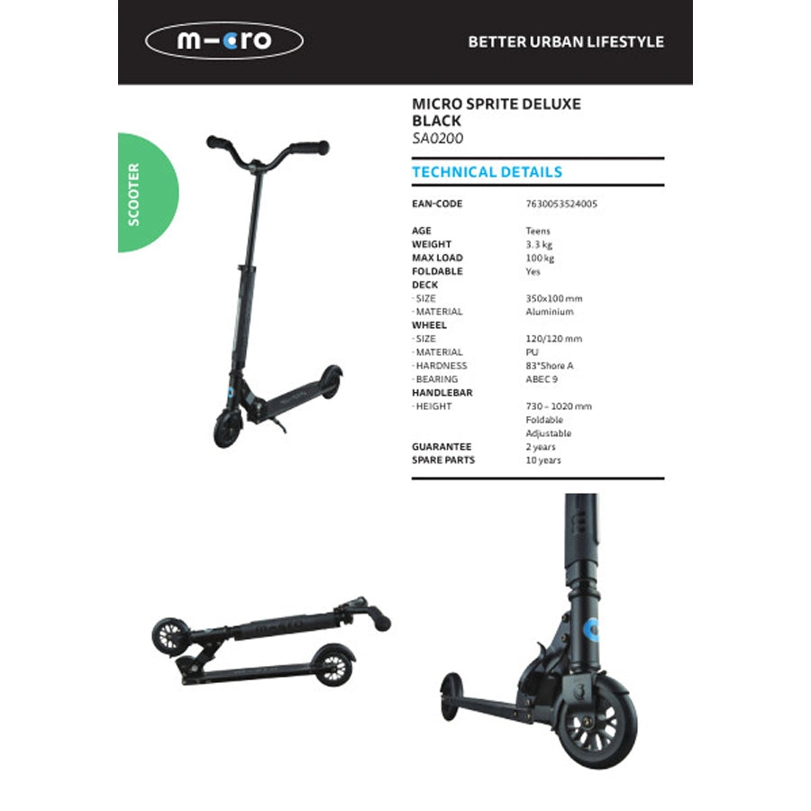 Micro Sprite Deluxe Black Micro Sprite Deluxe Black