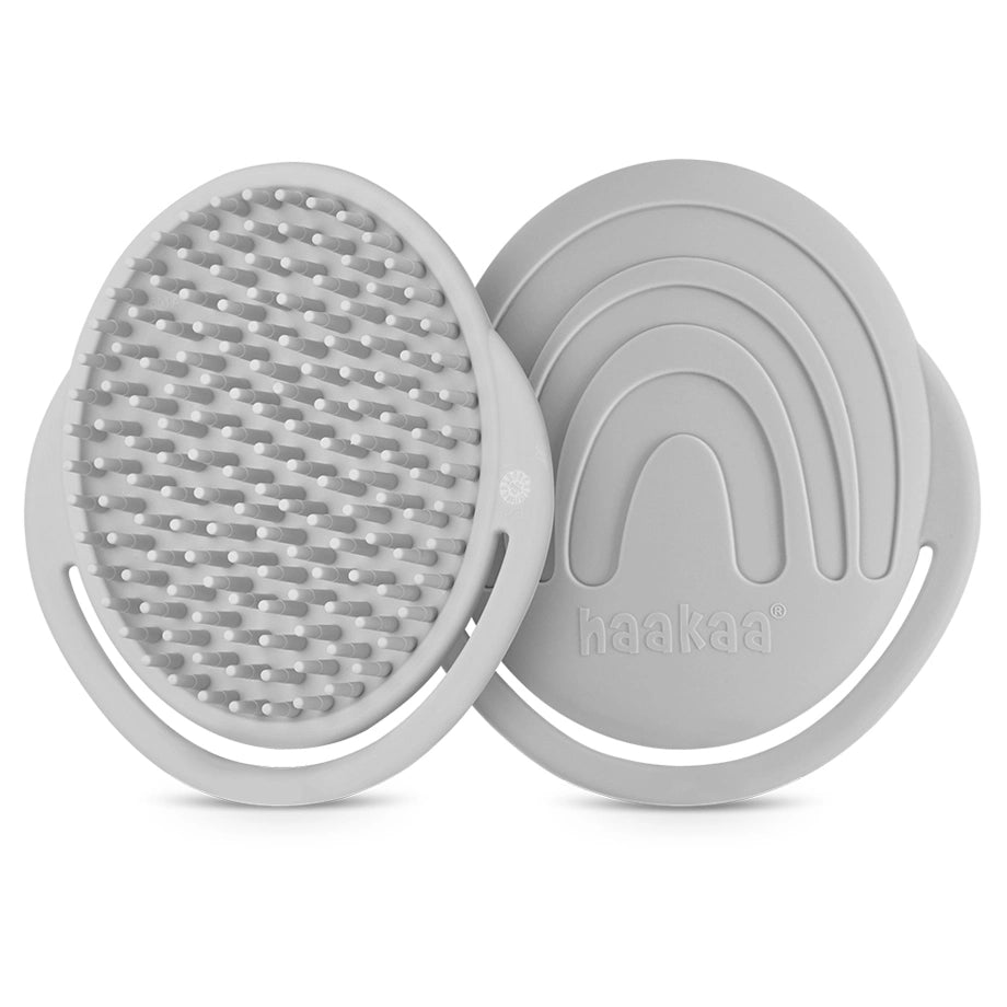 Haakaa Rainbow Silicone Shampoo Brush (Slate Grey)