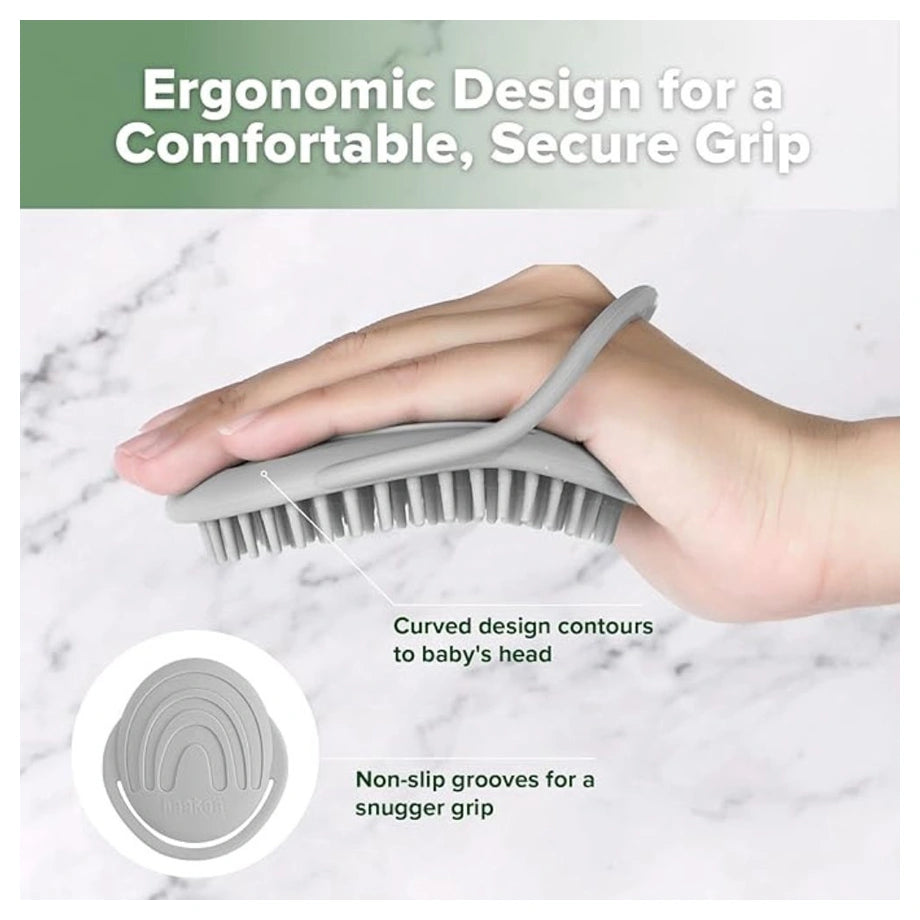 Haakaa Rainbow Silicone Shampoo Brush (Slate Grey)
