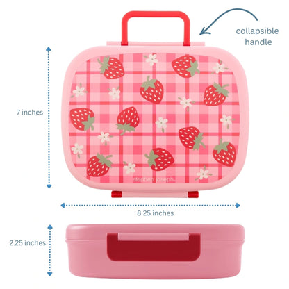 Stephen Joseph Bento Box With Removable Tray (Strawberry)