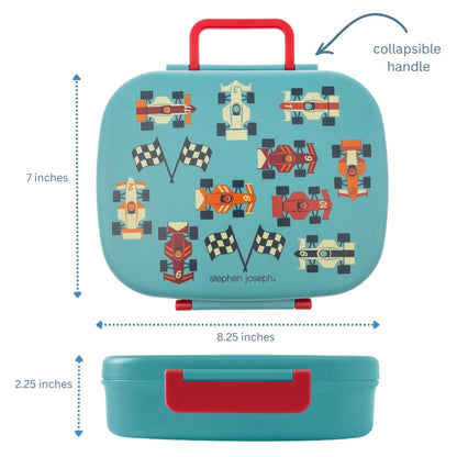 Stephen Joseph Bento Box With Removable Tray (Race Car)