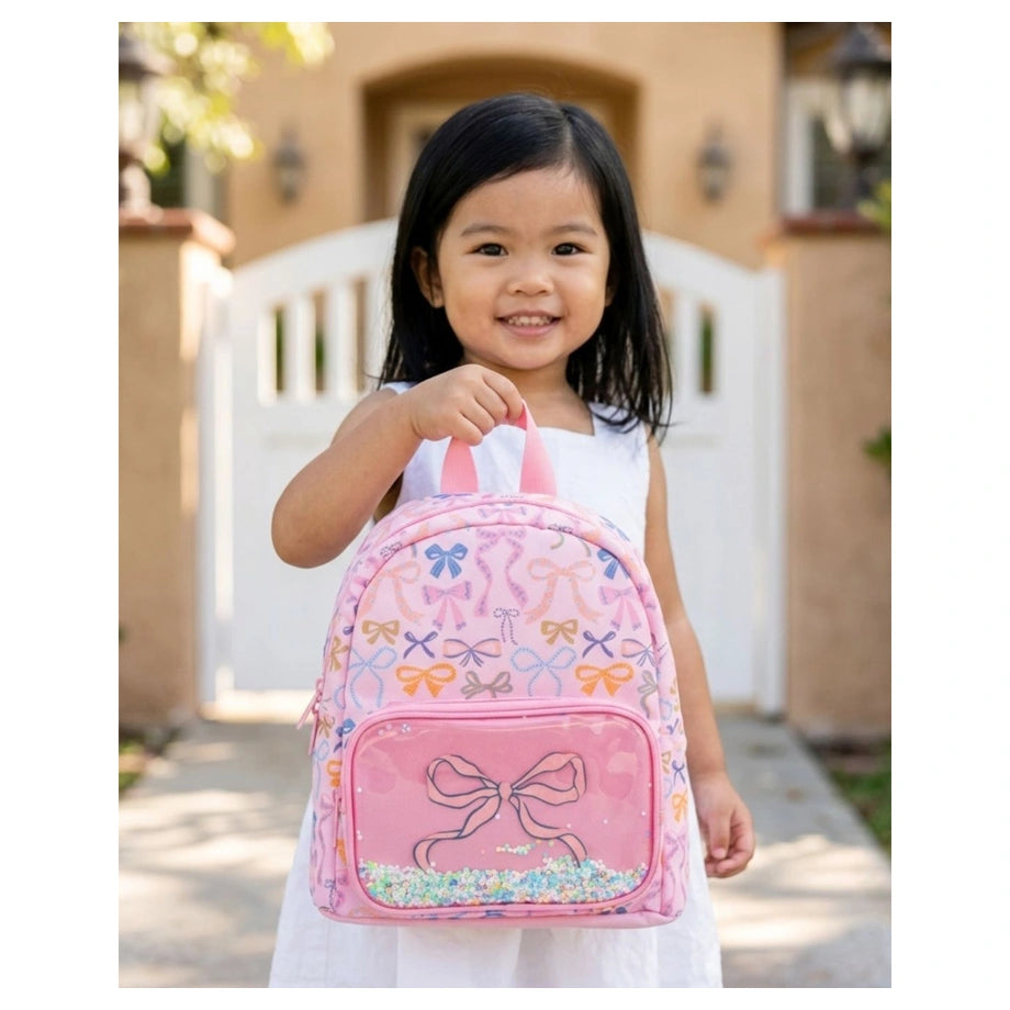 Stephen Joseph Mini Glitter Backpack (Bows)