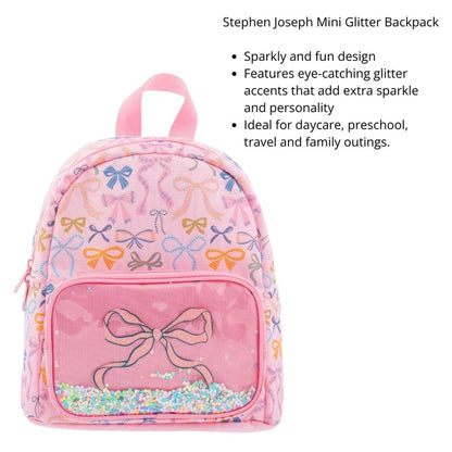 Stephen Joseph Mini Glitter Backpack (Bows)