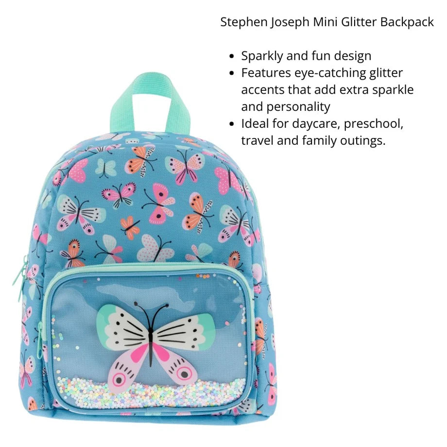 Stephen Joseph Mini Glitter Backpack (Butterfly)