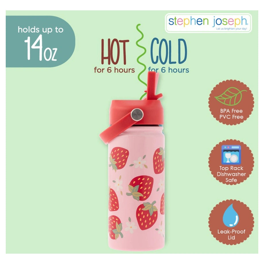 Stephen Joseph Insulated SS Bottle With Handle (Strawberry)