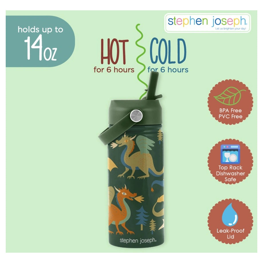 Stephen Joseph Insulated SS Bottle With Handle (Dragon)