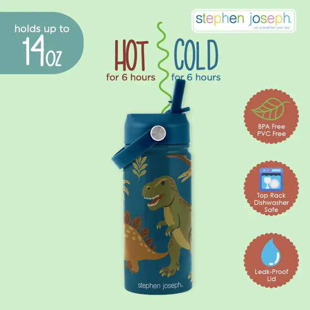 Stephen Joseph Insulated SS Bottle With Handle (Dino)