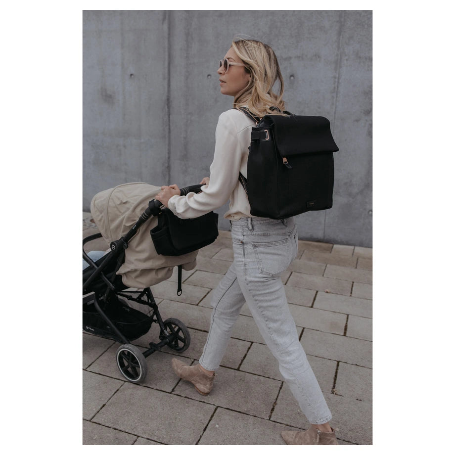 Storksak St. James Diaper Bag (Black/Gold)