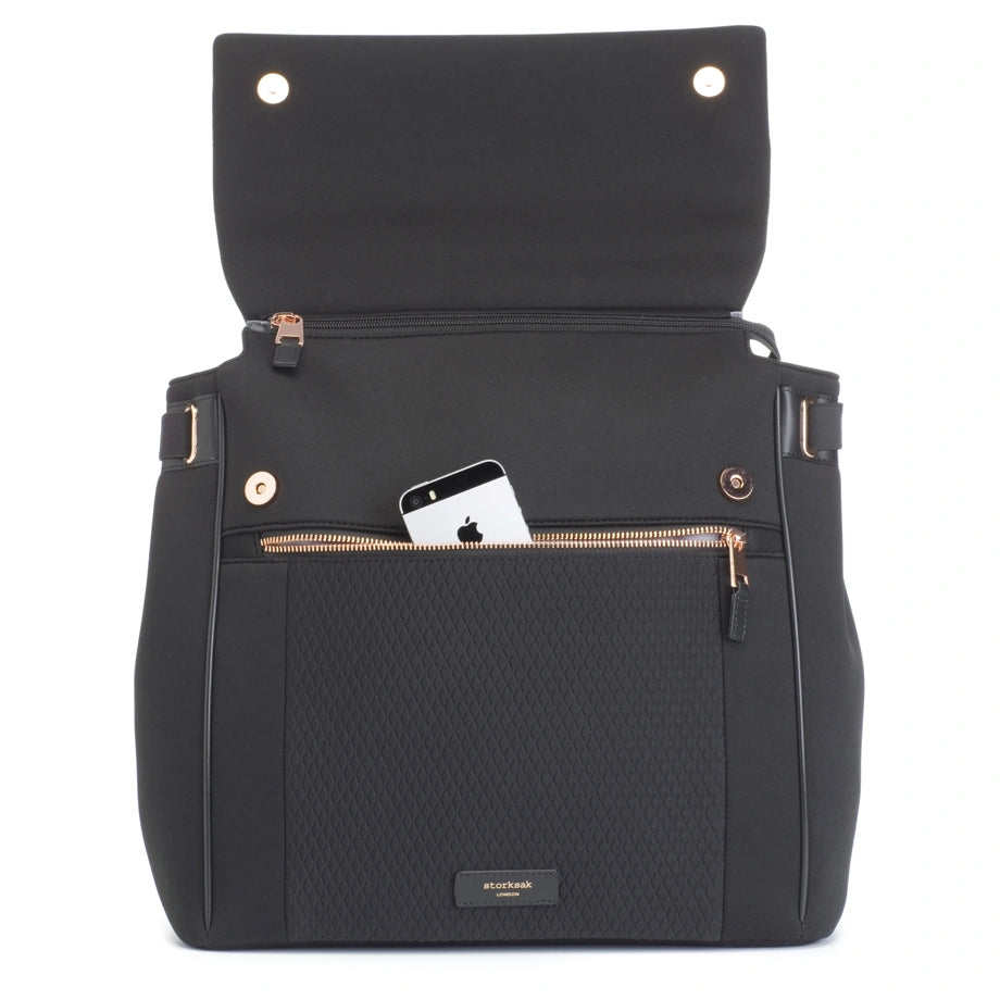 Storksak St. James Diaper Bag (Black/Gold)