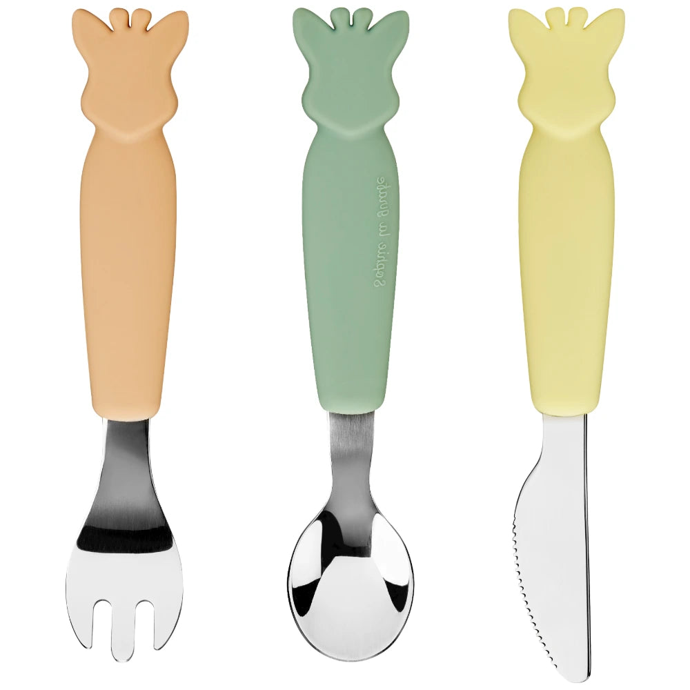 Sophie La Girafe "Once Upon a Time" 3-Piece Stainless Steel Cutlery Set