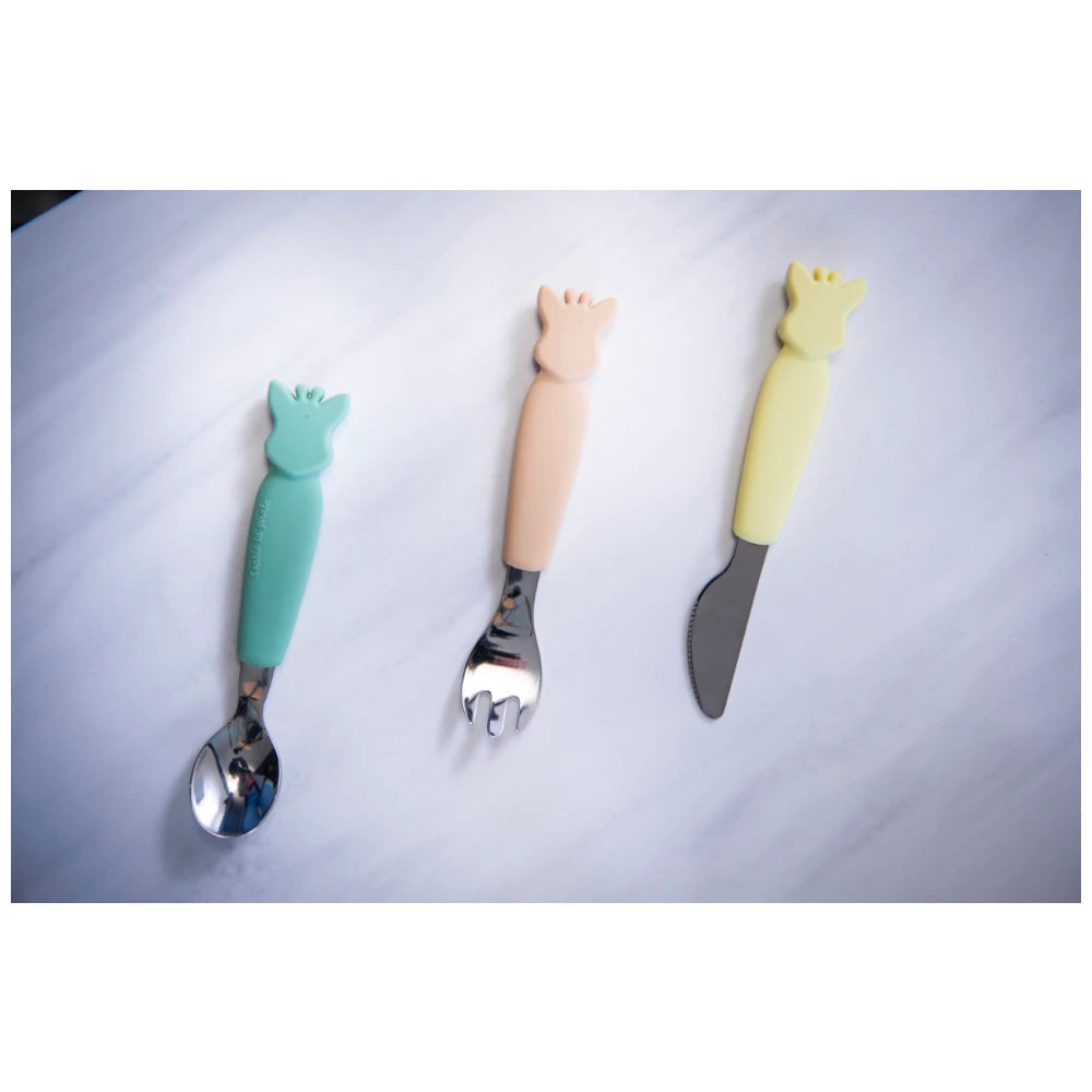 Sophie La Girafe "Once Upon a Time" 3-Piece Stainless Steel Cutlery Set
