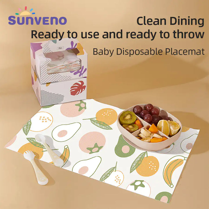 Sunveno baby Feeding Disposable Travel Multipurpose Placemats 20 Pcs