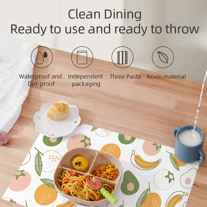 Sunveno baby Feeding Disposable Travel Multipurpose Placemats 20 Pcs