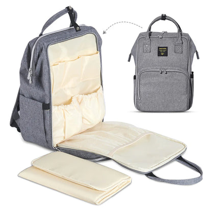 Sunveno Stylish Diaper Travel Backpack with Stroller Straps & Changing Pad XL (Grey)
