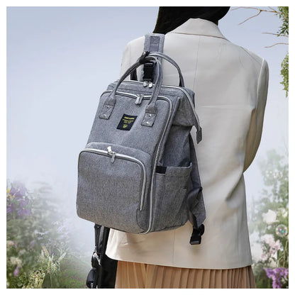 Sunveno Stylish Diaper Travel Backpack with Stroller Straps & Changing Pad XL (Grey)