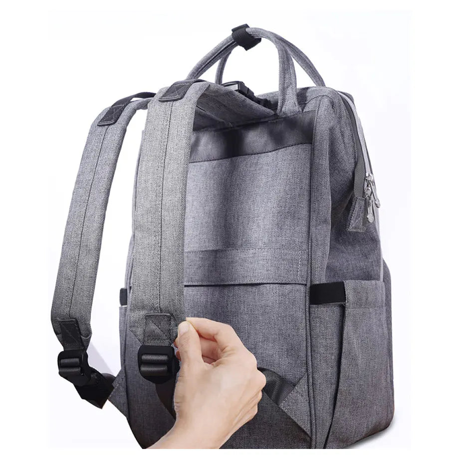 Sunveno Stylish Diaper Travel Backpack with Stroller Straps & Changing Pad XL (Grey)