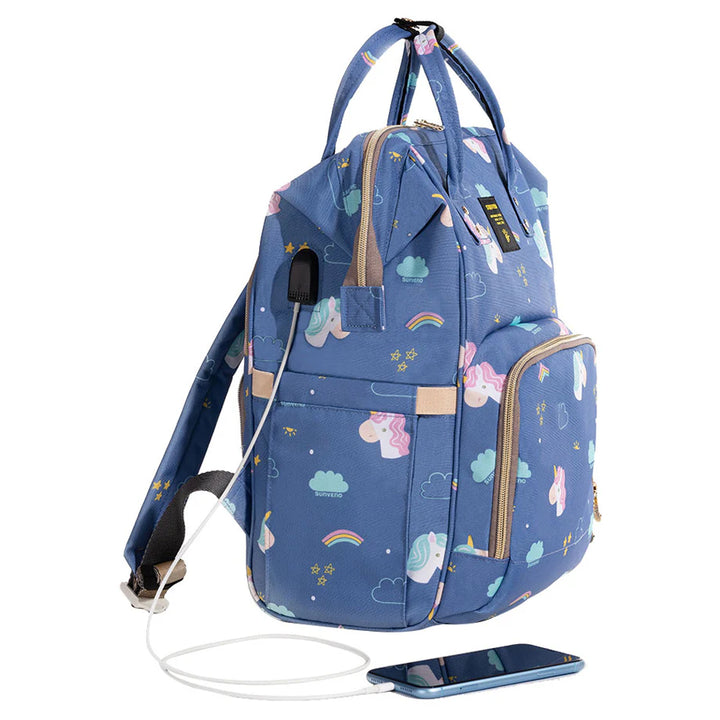 Sunveno Diaper Bag with USB (Unicorn Blue)