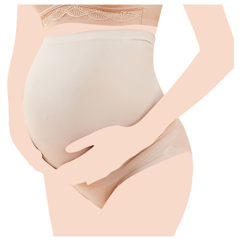 Sunveno - High Waist Pregnancy Support Cotton Panties (Skin)