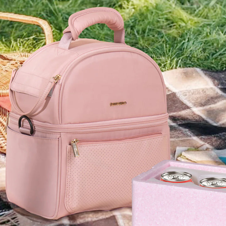 Sunveno Insulated Lunch Bag With Thermo Box (Pink)