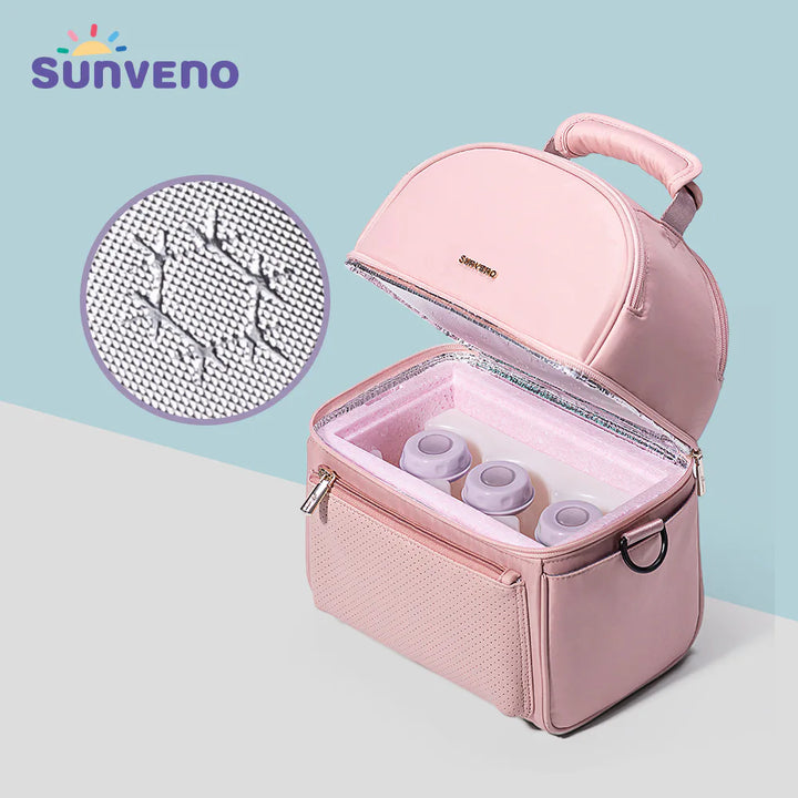 Sunveno Insulated Lunch Bag With Thermo Box (Pink)