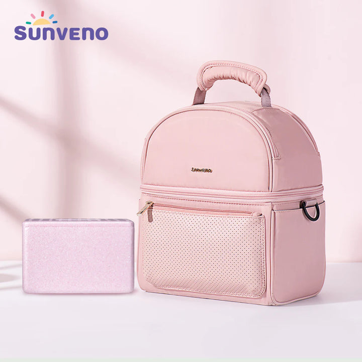 Sunveno Insulated Lunch Bag With Thermo Box (Pink)