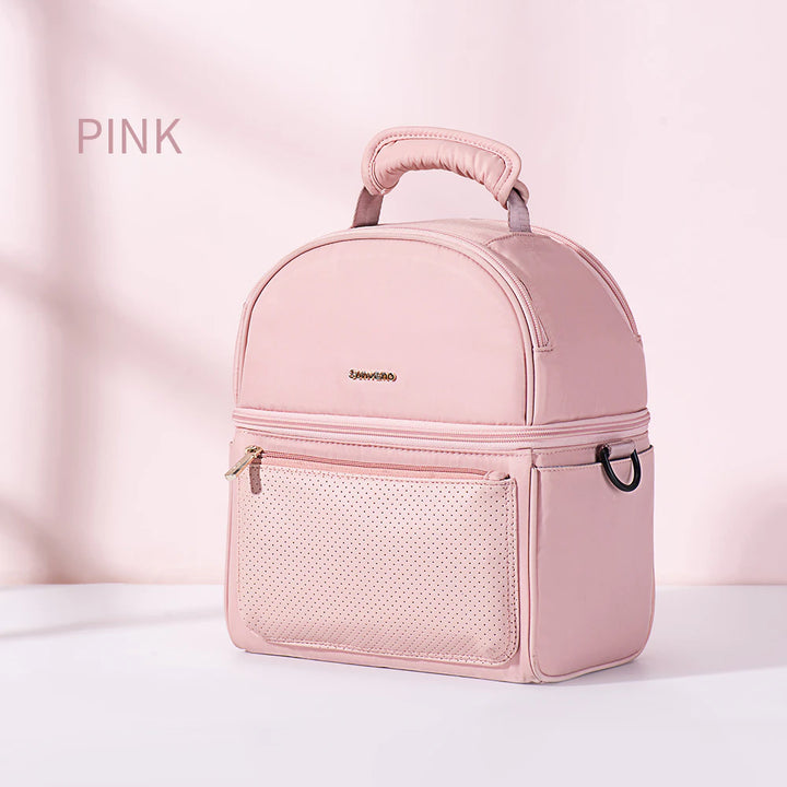 Sunveno Insulated Lunch Bag With Thermo Box (Pink)